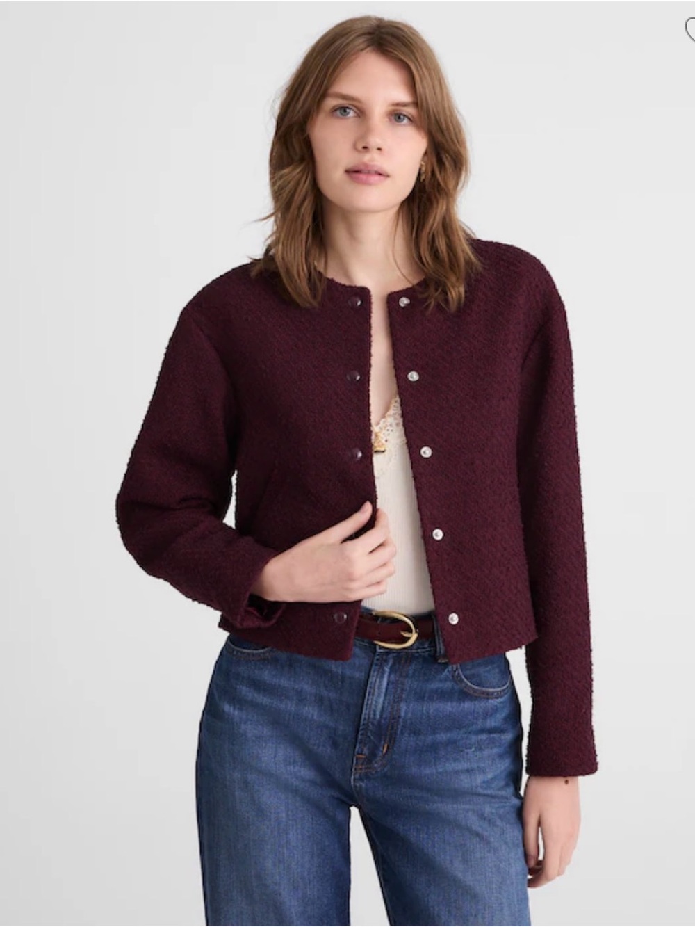 Madewell Tweed Collarless Jacket